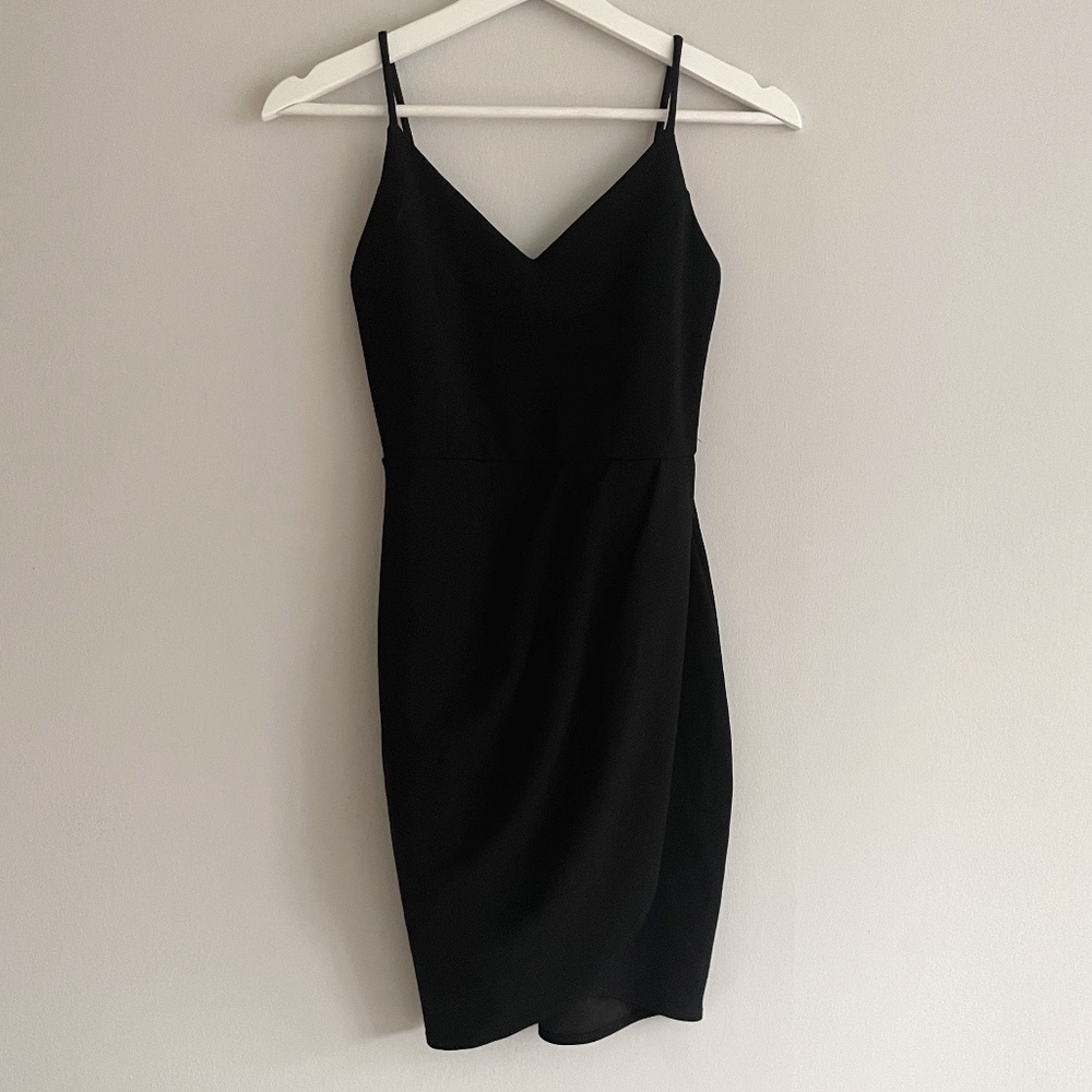 Lulu's Sleek Black Mini Dress